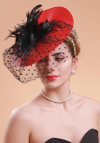 Cizoe Fascinators for Women Kentucky Derby Headpiece Tea Party Hats with Veil Wedding Headware Bridal Headpiece in Saudi Arabia
