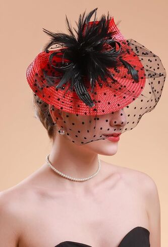 Cizoe Fascinators for Women Kentucky Derby Headpiece Tea Party Hats with Veil Wedding Headware Bridal Headpiece in Saudi Arabia