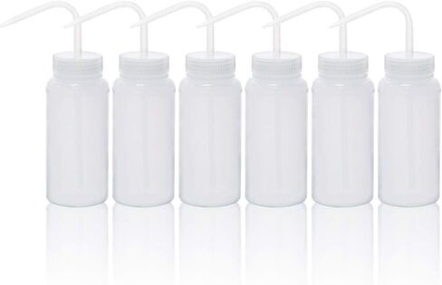6pcs of Wide Mouth Unitary Wash Bottles, Vol.500ml 17oz, LDPE Bottle with PP Draw Tube, LVM008 in Saudi Arabia