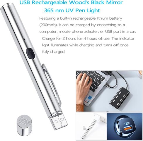 2 مصباح يدوي للأشعة فوق البنفسجية باللون الأسود، مصباح يدوي أسود قابل لإعادة الشحن USB 365 نانومتر - ضوء الأشعة فوق البنفسجية المحمول للكشف عن العفن والفطريات والفلورسنت والبقع، وبول الحيوانات الأليفة والمزيد in Kuwait