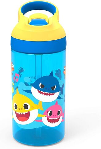 Zak Designs Paw Patrol Kids Water Bottle with Straw and Built in Carrying Loop Made of Durable Plastic, Leak-Proof Design (16 oz in Saudi Arabia
