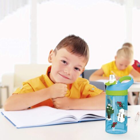 Zak Designs Paw Patrol Kids Water Bottle with Straw and Built in Carrying Loop Made of Durable Plastic, Leak-Proof Design (16 oz in Saudi Arabia