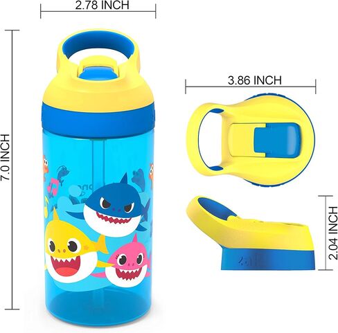 Zak Designs Paw Patrol Kids Water Bottle with Straw and Built in Carrying Loop Made of Durable Plastic, Leak-Proof Design (16 oz in Saudi Arabia
