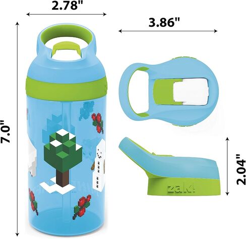 Zak Designs Paw Patrol Kids Water Bottle with Straw and Built in Carrying Loop Made of Durable Plastic, Leak-Proof Design (16 oz in Saudi Arabia