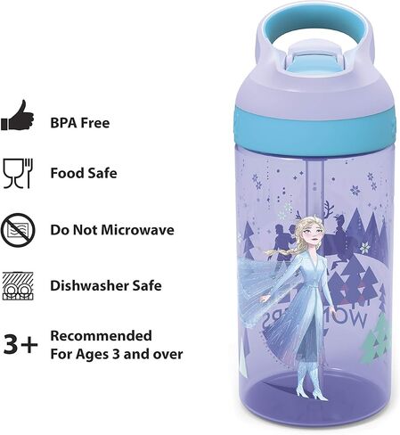 Zak Designs Paw Patrol Kids Water Bottle with Straw and Built in Carrying Loop Made of Durable Plastic, Leak-Proof Design (16 oz in Saudi Arabia