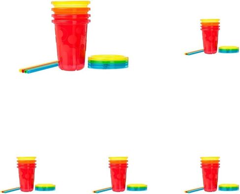 أكواب الأطفال الصغار Take & Toss من ذا فيرست ييرز - أكواب للأطفال الصغار مقاومة للانسكاب وآمنة للاستخدام في غسالة الأطباق - مستلزمات تغذية الأطفال الصغار - 10 أونصة - 4 قطع in Kuwait