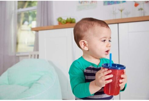 The First Years Take & Toss Toddler Straw Cups - Spill Proof and Dishwasher Safe Toddler Cups with Straws - Toddler Feeding Supplies - 10 Oz - 4 Count in Saudi Arabia