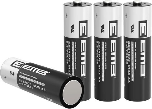 EEMB 4Pack ER14505 AA 3.6V Lithium Battery Li-SOCL₂ Non-Rechargeable Battery SB-AA11 LS14500 TL-5903 SL-360 S7-400 ER14500 for Sensor Water Electricity Meter Gas PLC Facility Equipment Spare Battery in Kuwait
