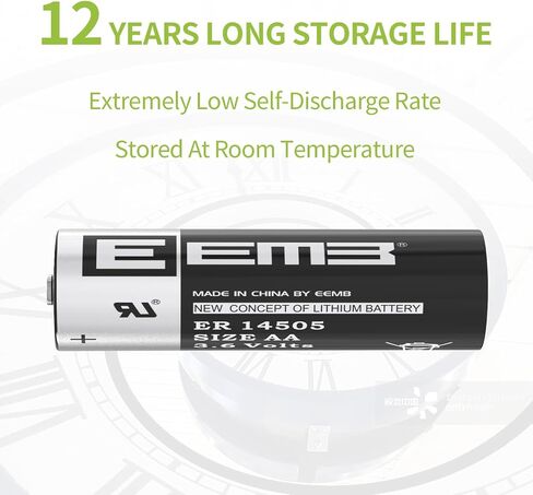 EEMB 4Pack ER14505 AA 3.6V Lithium Battery Li-SOCL₂ Non-Rechargeable Battery SB-AA11 LS14500 TL-5903 SL-360 S7-400 ER14500 for Sensor Water Electricity Meter Gas PLC Facility Equipment Spare Battery in Kuwait