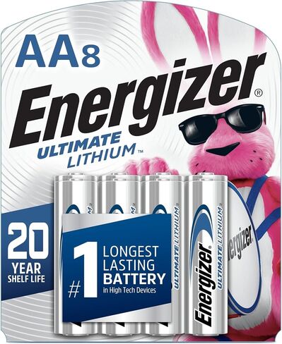 إنرجايزر 06282 - بطارية ليثيوم AA Cell 1.5 فولت (8 عبوات) (L91SBP-8 Ultimate Lithium AA-8PK) in Saudi Arabia