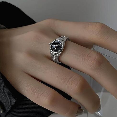 Vintage Watch Ring Gold Watch Knuckle Ring Watch Open Finger Ring Retro Stacking Ring Adjustable Handmade Ring Jewelry for Women and Girls (Silver) in Saudi Arabia