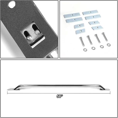 DNA MOTORING RAIL-009-SS Pair of Truck Bed Rails for 14-17 Silverado Sierra 5.5ft Bed,Metallic in Saudi Arabia
