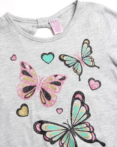 Real Love Girls' Active Shorts Set - 6 Piece Fashion T-Shirts and Performance Bike Shorts - Summer Outfit for Girls (7-16) in Saudi Arabia