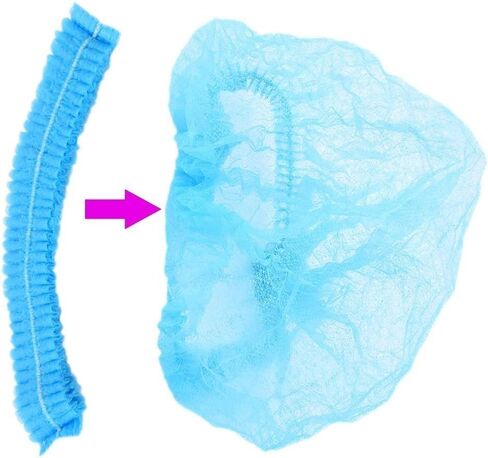 Blue Bouffant Caps. Professional Disposable Scrub Cap for Women/Men Ideal for Medical,Surgery use, Food Service - 100 Piece in Kuwait