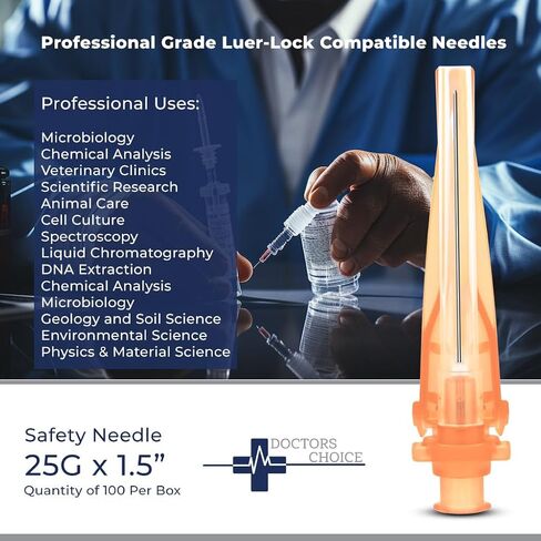 إبر الأمان Luer Lock وLuer Slip متوافقة (23 جرام × 1 بوصة - لكل صندوق الكمية 100) in Saudi Arabia