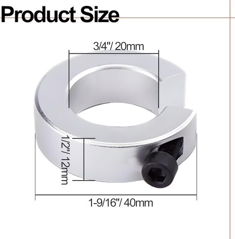 4pcs SBR20 Linear Rail Shaft Stop Collars, Aluminum Alloy Shaft Limit Fixing Rings CNC Parts with Set Screw, Bore 20mm, OD 40mm, Thickness 12mm in Kuwait