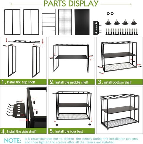 Fish Tank Stand Metal Aquarium Stand 20 Gallon Fish Tank Table with Aquarium Tank Tool Holder Suitable for Home Office, 24.8" L x 9.1" W x 30.1" H (Small) in Kuwait