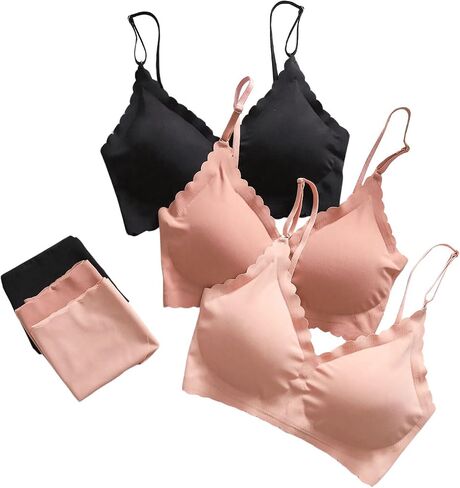 Verdusa Women's 6 Piece Scalloped Seamless No Show Bra and Panty Lingerie Sets in Saudi Arabia