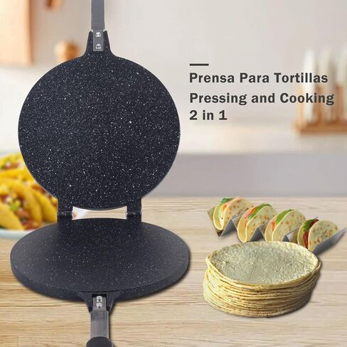 برينسا بارا تورتيلا دي هارينا، 7.5 بوصة كوماليس بارا لا استوفا دي تيفلون تورتيليرا ميكسيكاناس بارا هاسر تورتيلا تشاباتي دي مايز واي روتي، موقد علوي، صانع كويساديلا، ضغط وطباخ حديد الزهر in Kuwait