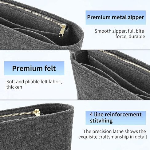 Felt Insert Purse Organizer with Zipper fit GG Marmont Matelasse Shoulder Bag, Organizer Handbag Tote Liner Pouch for Women Inner Bladder Bag Storage Bag (Small, Beige) in Kuwait