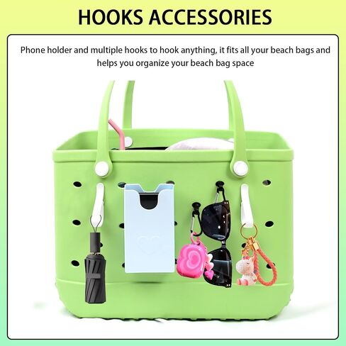 6Pcs Clear Beach Bag Organizer Original Accessories for Bogg Bag X Large Storage Bag, with Insert Phone Holder Carabiner key for BOGG BAG Accessories Organizing Your Bag and Divide Space in Saudi Arabia