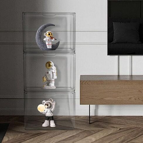 منظم محفظة شفاف، حقيبة عرض فاخرة قابلة للتكديس - خزانة متعددة الاستخدامات وحل تخزين مكتبي، خزانة عرض مقاومة للغبار، 4 عبوات in Kuwait