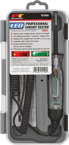 Performance Tool W2993 6-24V Circuit Tester with Wire Piercing Molded Hook Probe for Circuit Shorts Identification and Testing in Tight Places in Saudi Arabia