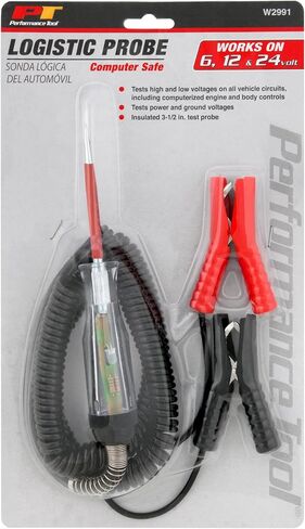 Performance Tool W2993 6-24V Circuit Tester with Wire Piercing Molded Hook Probe for Circuit Shorts Identification and Testing in Tight Places in Saudi Arabia