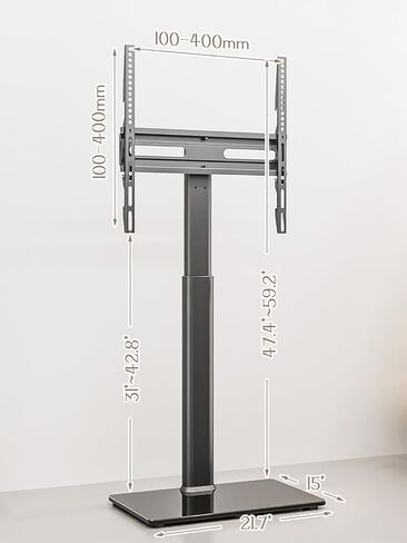 Universal Floor TV Stand with Mount 70 Degree Swivel 9 Level Height Adjustable and Space Saving Design for Most 27 to 60 inch LCD, LED OLED TVs, Perfect for Corner & Bedroom AX1006TB in Saudi Arabia