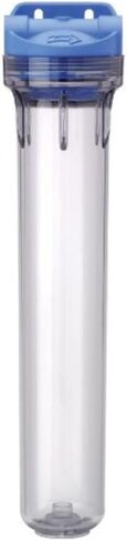 Pentair Pentek 150566 3G Standard Filter Housing, 3/4" NPT #10 Clear Water Filter Housing with Integral Bracket Cap and Pressure Relief Button, 10-Inch, Blue/Clear in Saudi Arabia