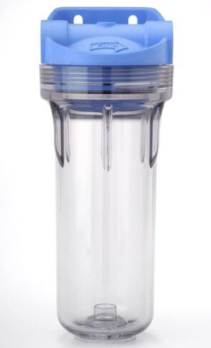 Pentair Pentek 150566 3G Standard Filter Housing, 3/4" NPT #10 Clear Water Filter Housing with Integral Bracket Cap and Pressure Relief Button, 10-Inch, Blue/Clear in Saudi Arabia