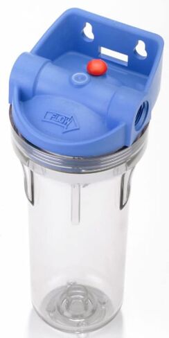 Pentair Pentek 150566 3G Standard Filter Housing, 3/4" NPT #10 Clear Water Filter Housing with Integral Bracket Cap and Pressure Relief Button, 10-Inch, Blue/Clear in Saudi Arabia