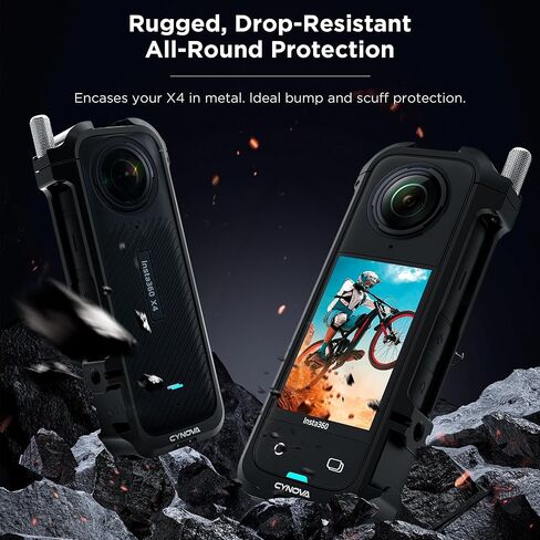 إطار المرافق CYNOVA Insta 360 X4 لملحقات insta360 X4، حافظة واقية Insta 360 X4 من الألومنيوم لملحقات Insta 360 X4، 2 حذاء بارد، حماية إضافية، مرونة التركيب in Kuwait