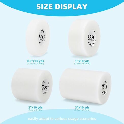 OK TAPE OKPore Transparent Surgical Tape, First-Aid Medical Hypoallergenic Tape, Latex Free, Pack of 12 Rolls, Size: 1“*10yds in Saudi Arabia