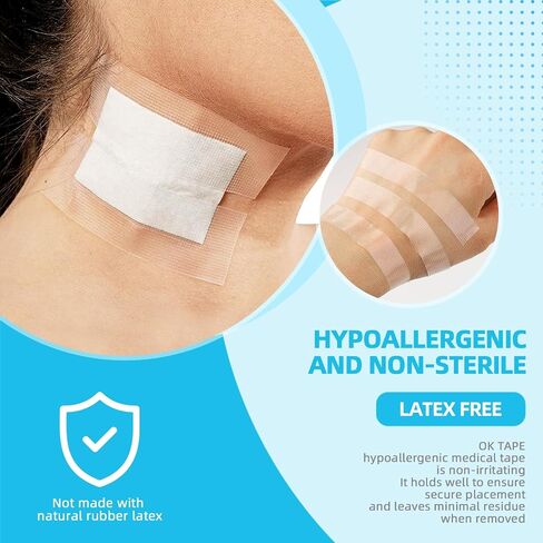 OK TAPE OKPore Transparent Surgical Tape, First-Aid Medical Hypoallergenic Tape, Latex Free, Pack of 12 Rolls, Size: 1“*10yds in Saudi Arabia