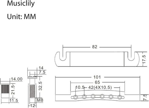 Musiclily Pro 52.5mm TOM Tune-o-matic Tailpiece for China made Epiphone Les Paul Guitar Replacement, Gold in Saudi Arabia