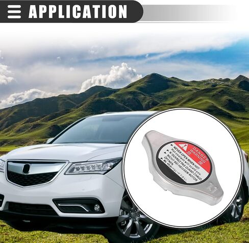 Motoforti Radiator Coolant Recovery Cap Radiator Cap,for Acura MDX 2007-2017,Metal,Silver Tone,Black in Saudi Arabia