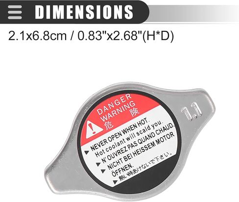 Motoforti Radiator Coolant Recovery Cap Radiator Cap,for Acura MDX 2007-2017,Metal,Silver Tone,Black in Saudi Arabia