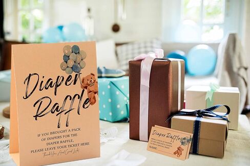 1 لافتة يافل للحفاضات ومجموعة 50 بطاقة كرافت، حفل استقبال مولود محايد للجنسين، زينة استحمام الطفل، ألعاب استحمام الطفل/119KF in Kuwait