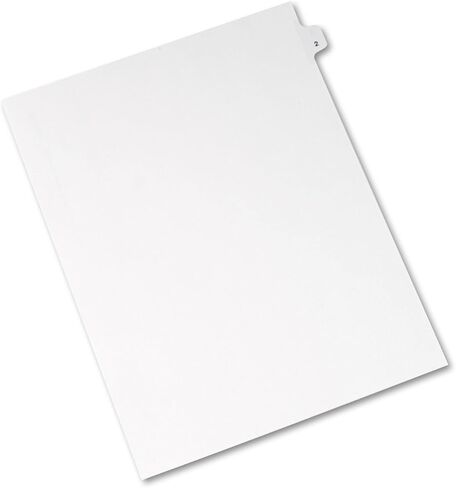 Avery(R) Side Tab Legal Index Exhibit Dividers, Tab Title 2 8 1/2in. x 11in., Pack Of 25 in Saudi Arabia