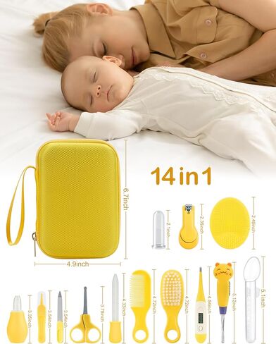Baby Healthcare and Grooming Kit 15 in 1, Safe Baby Grooming Kit Newborn Girl Boy Essentials, Portable Baby Care Set Nursery Shower Gift for Infant Baby Registry Search (Blue) in Saudi Arabia