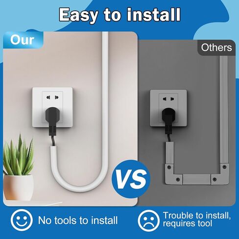 UOMTFAI Wall Cord Hider 118 Inch - Self-Adhesive Wire Cover Raceway for Walls, Flexible PVC Cable Concealer for Home and Office, W0.59 H0.39in - White in Kuwait