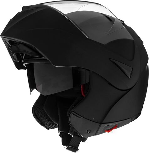 ILM Motorcycle Helmets Modular Dual Visor Flip-up Full Face Street Bike Racing Helmet DOT 5 Colors Model 808 (L, Matte Black) in Saudi Arabia