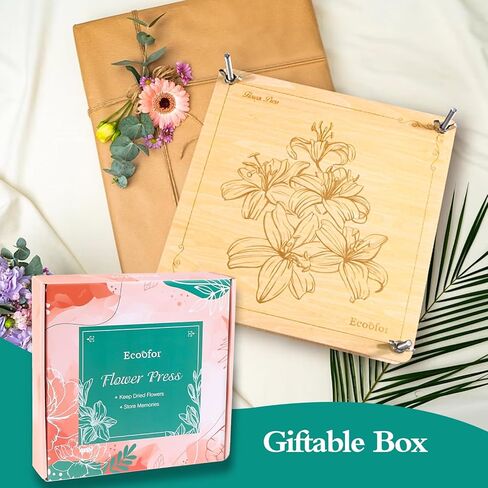 مكبس زهور كبير، 10.8 × 10.8 بوصة، 10 طبقات مجموعة ضغط الزهور الخشبية للضغط على الزهور التي يمكنك صنعها بنفسك للحفاظ على نباتات الزهور المضغوطة in Kuwait