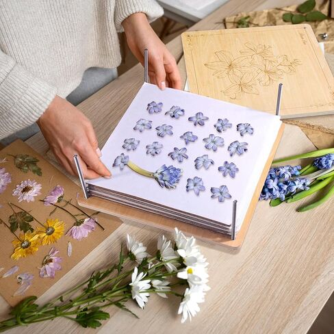 مكبس زهور كبير، 10.8 × 10.8 بوصة، 10 طبقات مجموعة ضغط الزهور الخشبية للضغط على الزهور التي يمكنك صنعها بنفسك للحفاظ على نباتات الزهور المضغوطة in Kuwait