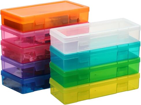 Organizing Container with Latching Lids,Stackable Plastic Empty Storage Boxes for Office,Lego,Crayon and Other Craft Projects (18 Pack-Clear) in Saudi Arabia