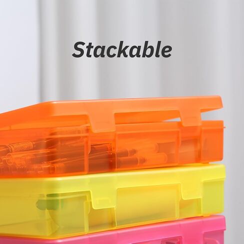 Organizing Container with Latching Lids,Stackable Plastic Empty Storage Boxes for Office,Lego,Crayon and Other Craft Projects (18 Pack-Clear) in Saudi Arabia