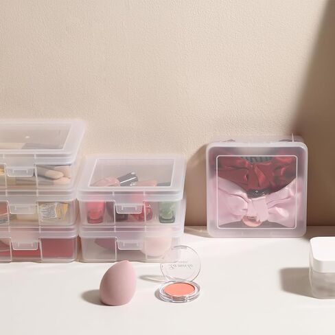 Organizing Container with Latching Lids,Stackable Plastic Empty Storage Boxes for Office,Lego,Crayon and Other Craft Projects (18 Pack-Clear) in Saudi Arabia