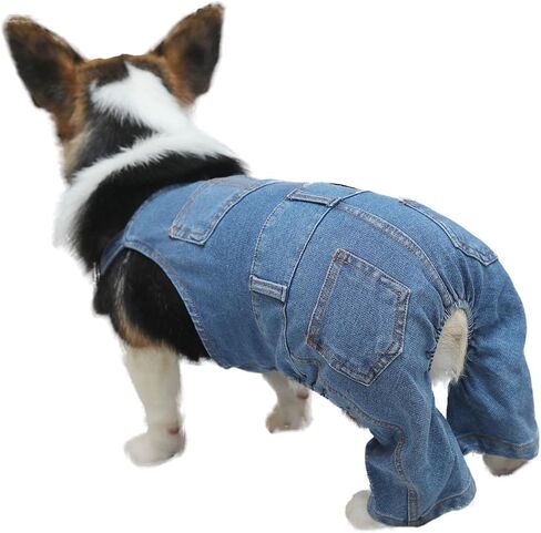 Dog Denim Jumpsuit Overalls, Dog Jeans Overalls Clothes, Puppy Costumes for Small Medium Dogs Cat in Saudi Arabia