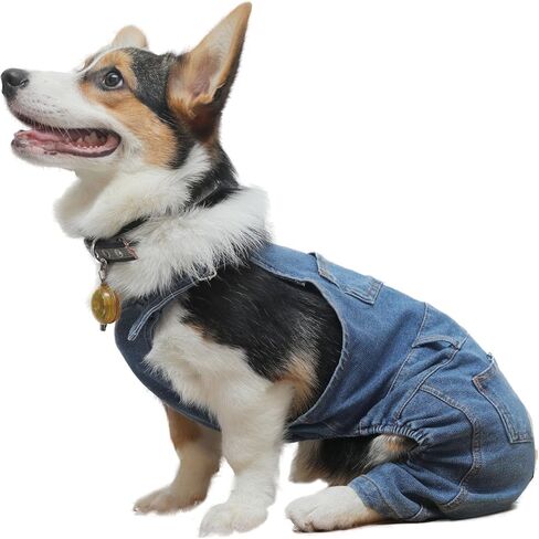 Dog Denim Jumpsuit Overalls, Dog Jeans Overalls Clothes, Puppy Costumes for Small Medium Dogs Cat in Saudi Arabia